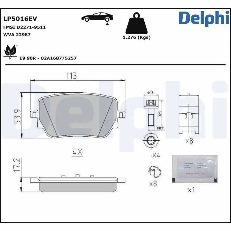 LP5016EV Комплект тормозных колодок,