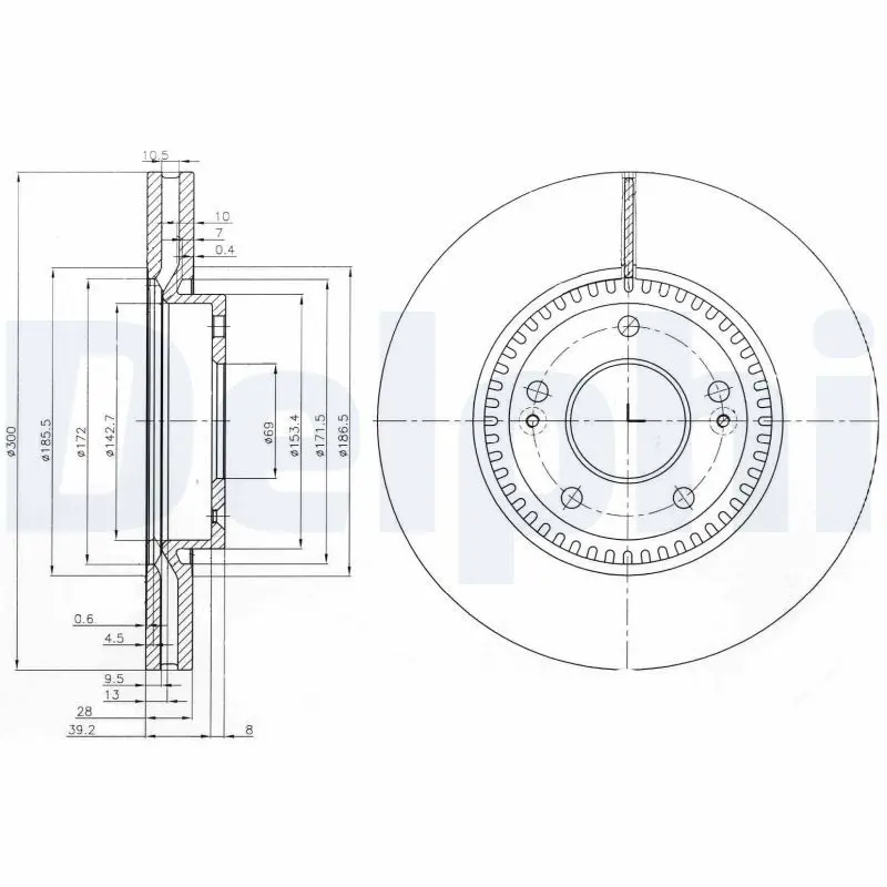 Delphi BG4011 Диск тормозной (2 шт в уп)