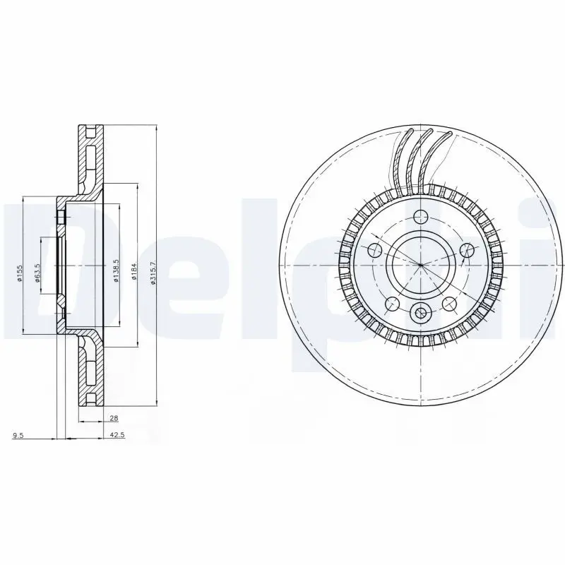 Delphi BG3784 Диск тормозной