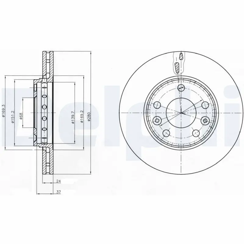 DELPHI BG4265C Тормозной диск