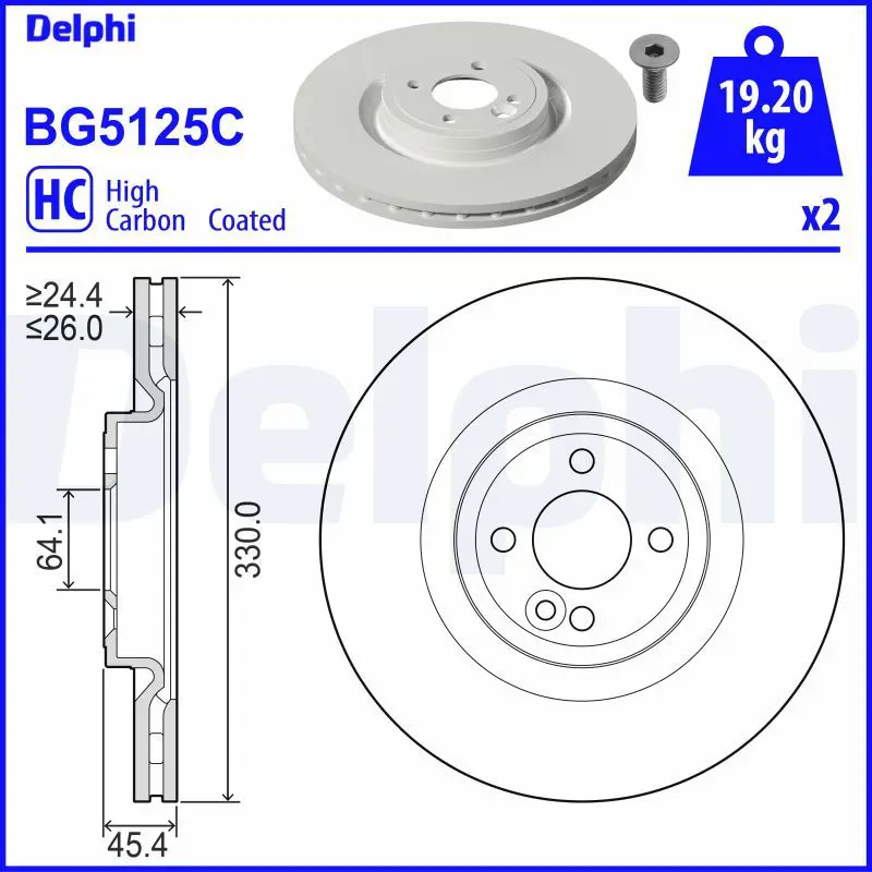 DELPHI BG5125C Диск тормозной
