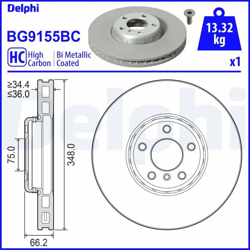 DELPHI BG9155BC Тормозной диск