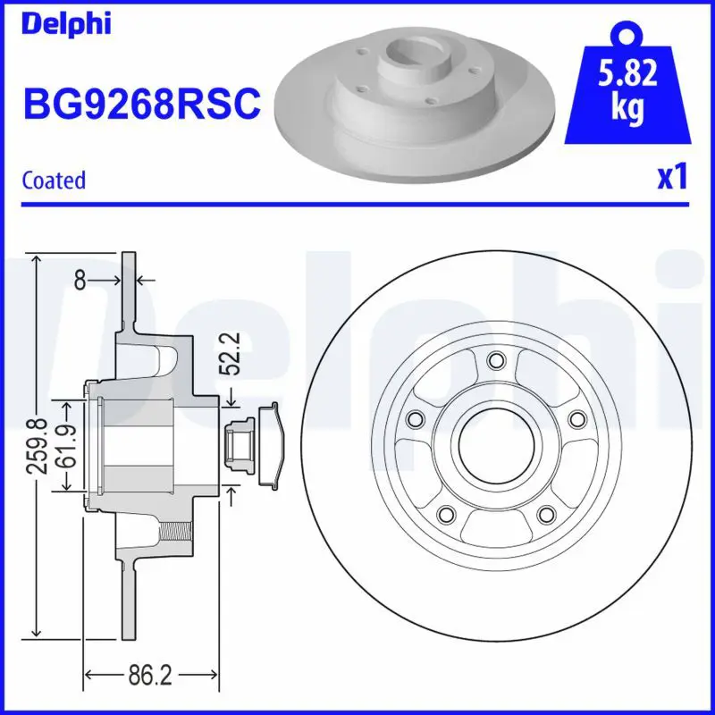 BG9268RSC ДИСК ТОРМОЗНОЙ ЗАДНИЙ