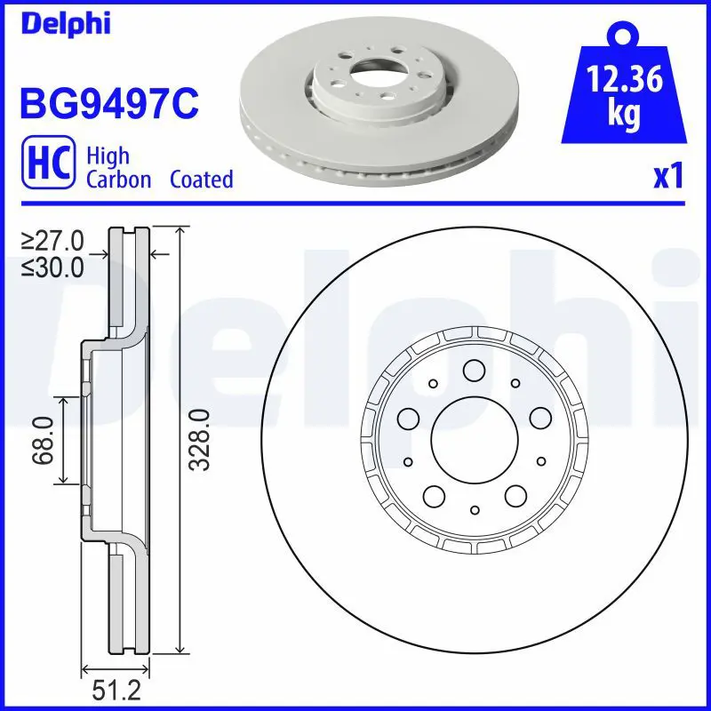 DELPHI BG9497C Тормозной диск