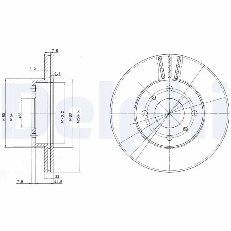Delphi BG2567 Диск тормозной передний NISSAN