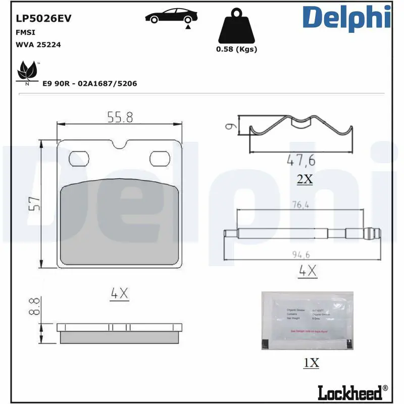 LP5026EV Комплект тормозных колодок,