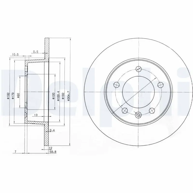 DELPHI BG3681 Тормозной диск