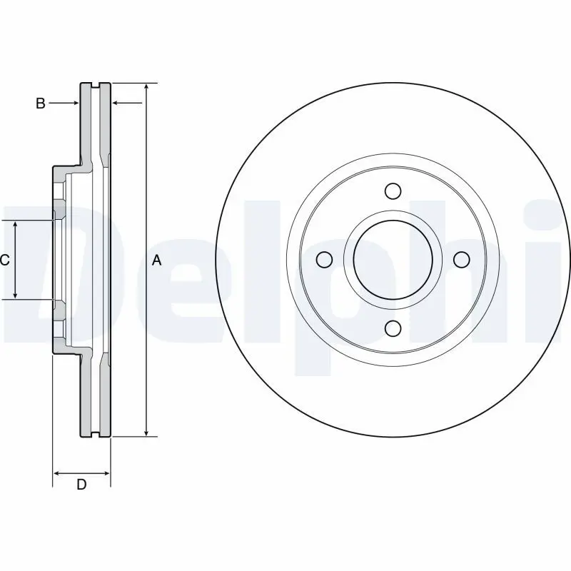 DELPHI BG4569C Тормозной диск
