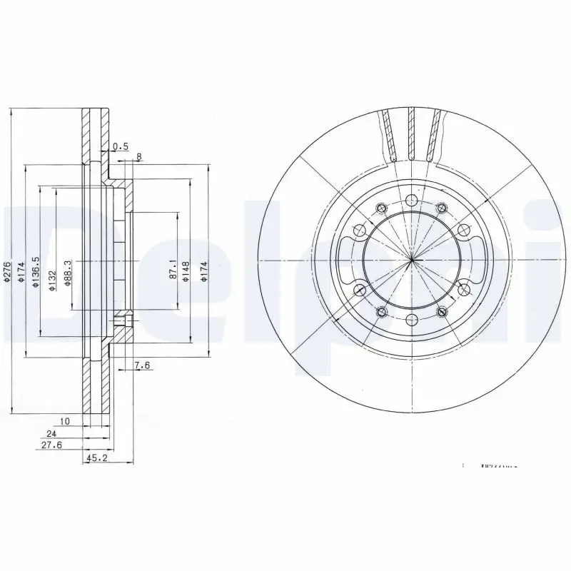 Delphi BG3099 Диск тормозной