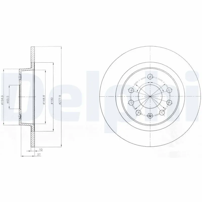 DELPHI BG4300 Диск тормозной задн 278X10 5