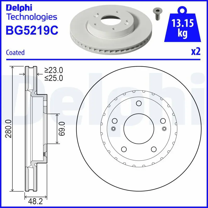 DELPHI BG5219C Тормозной диск