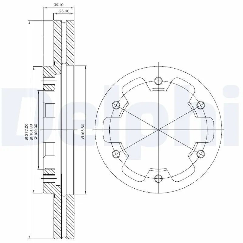 DELPHI BG3422 Тормозной диск