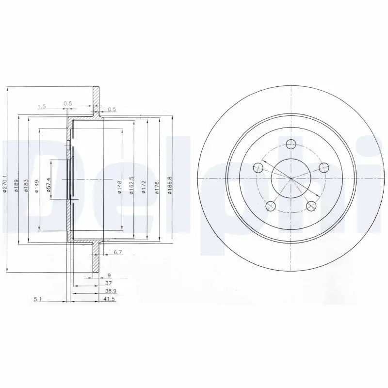 DELPHI BG3593 Тормозной диск