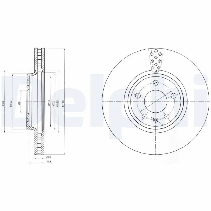 Delphi BG4080C Тормозной диск