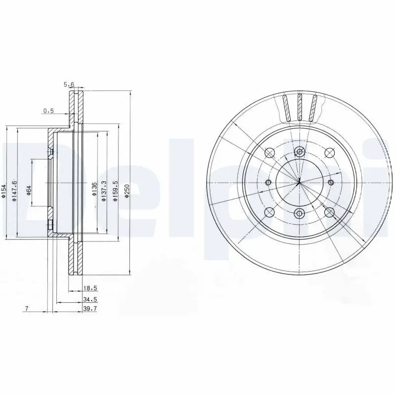 DELPHI BG2583 Тормозной диск