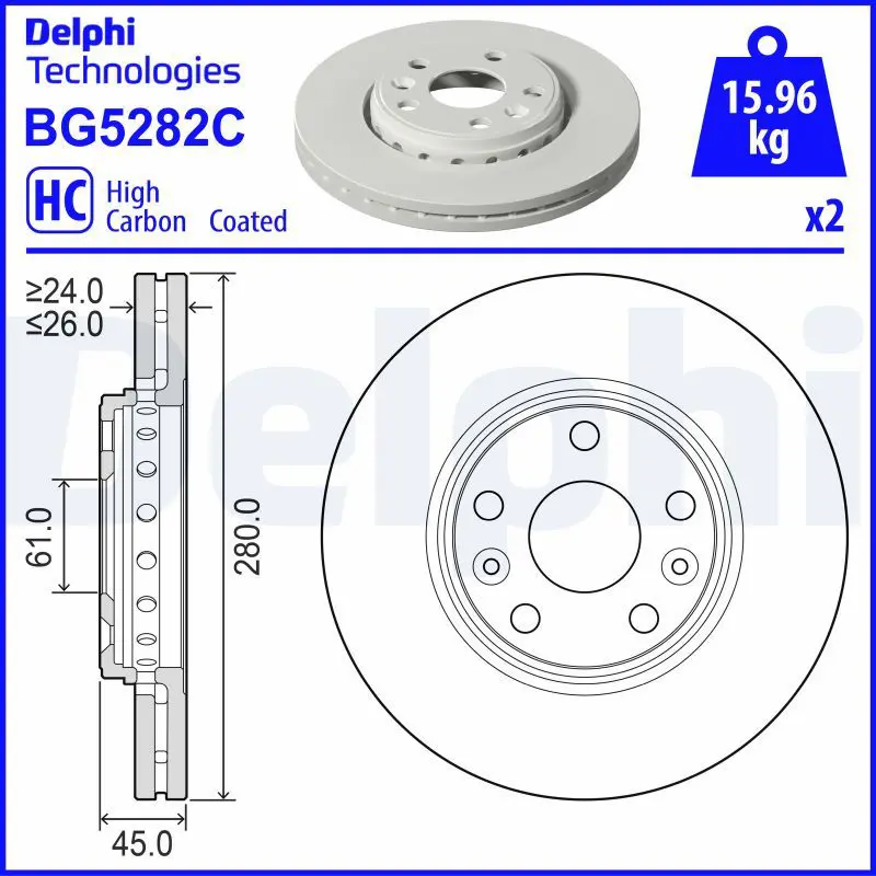 DELPHI BG5282C Тормозной диск