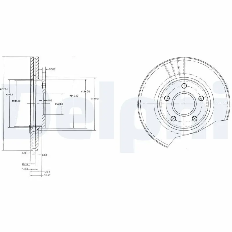 Delphi BG3826 Диск тормозной (2 шт в уп)