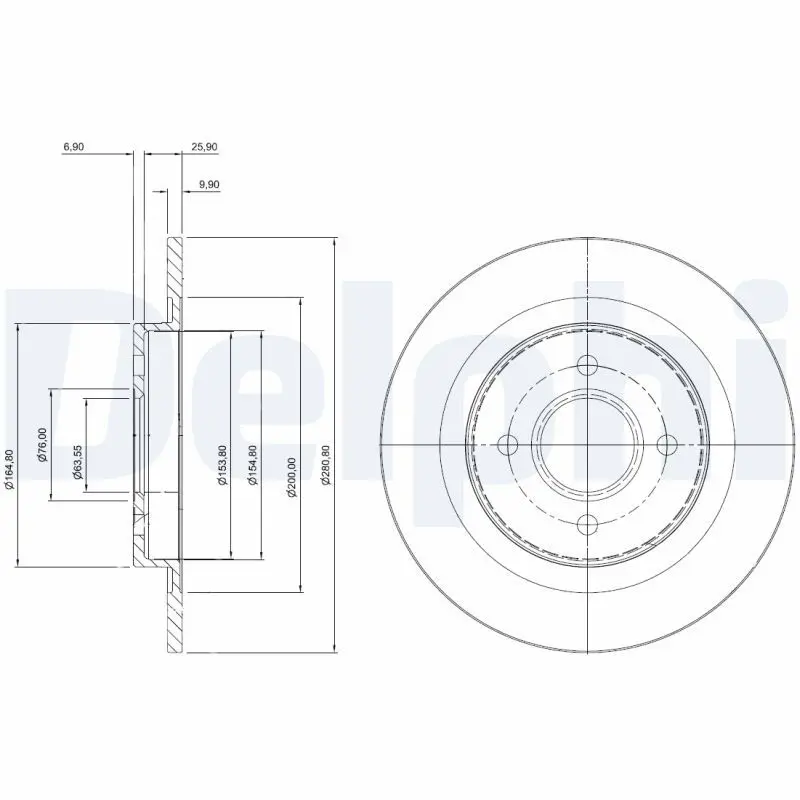 DELPHI BG3743 Тормозной диск