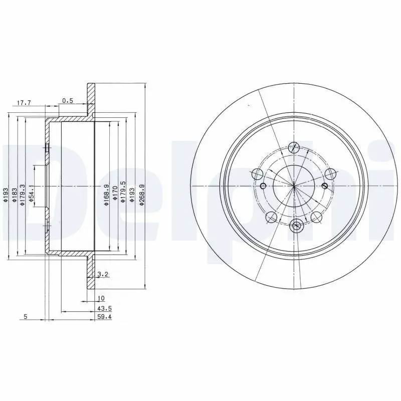 Delphi BG2594 Тормозной диск