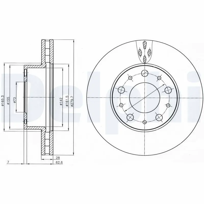 DELPHI BG4059 Тормозной диск