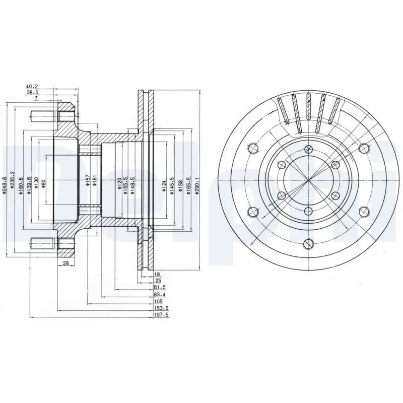 DELPHI BG9453 Тормозной диск