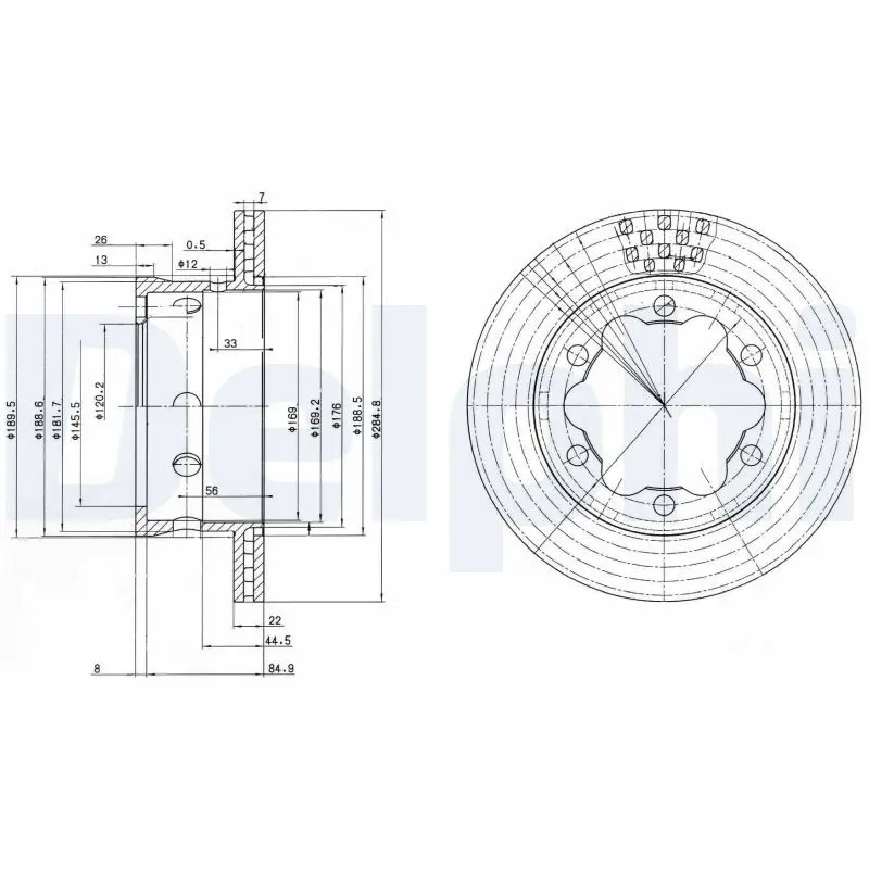 Delphi BG3399 Тормозной диск