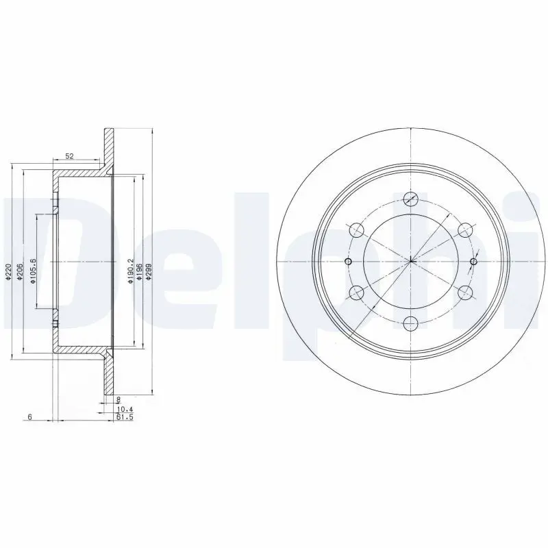 Delphi BG3522 Диск тормозной SSANGYONG