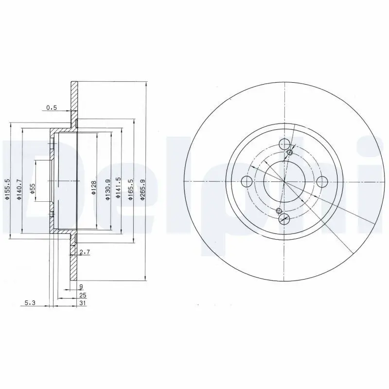 DELPHI BG3186 Тормозной диск