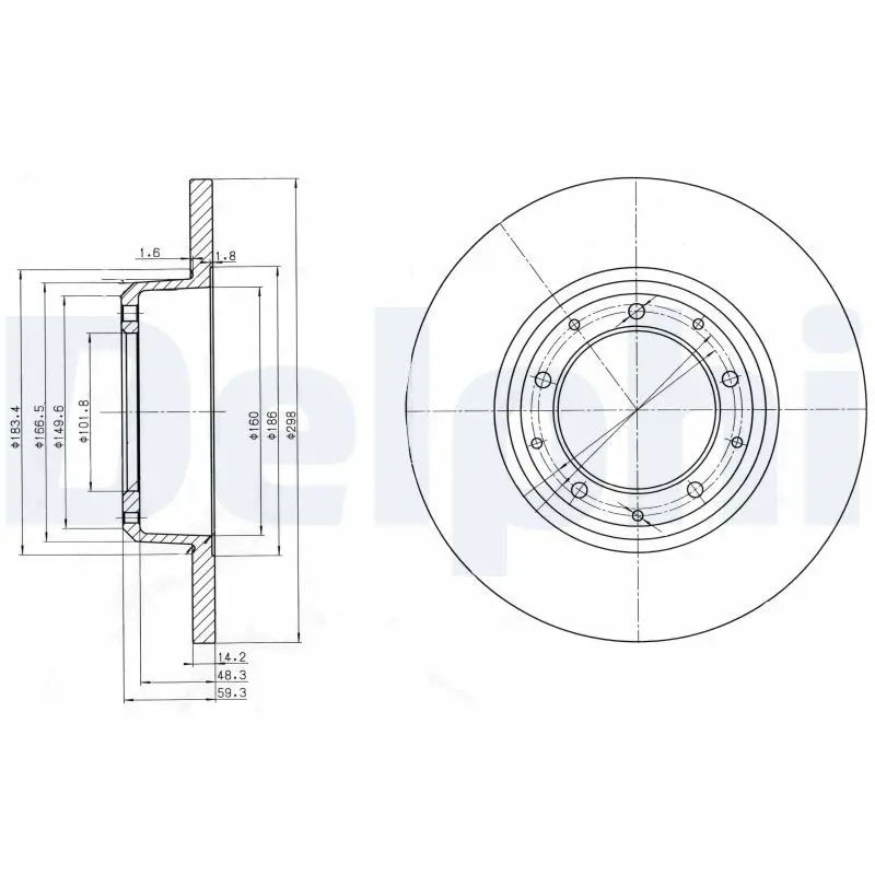 DELPHI BG3982C Тормозной диск