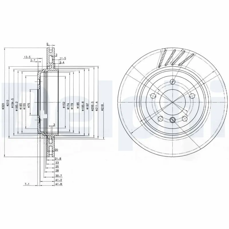 DELPHI BG3831 Тормозной диск