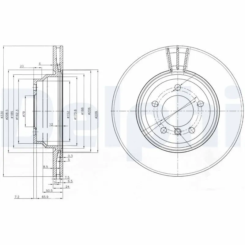 DELPHI BG3959 Диск тормозной передн. BMW
