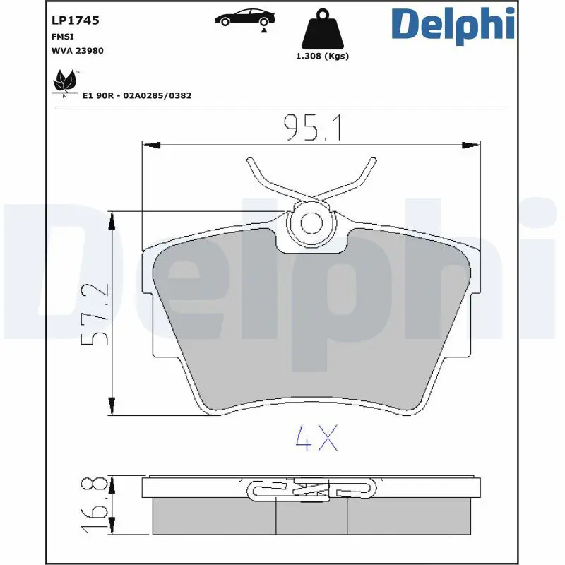 Delphi LP1745 Колодки тормозные дисковые,