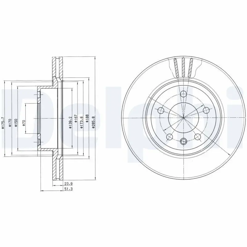 Delphi BG2908 Диск торм.(цена за к-т) Opel