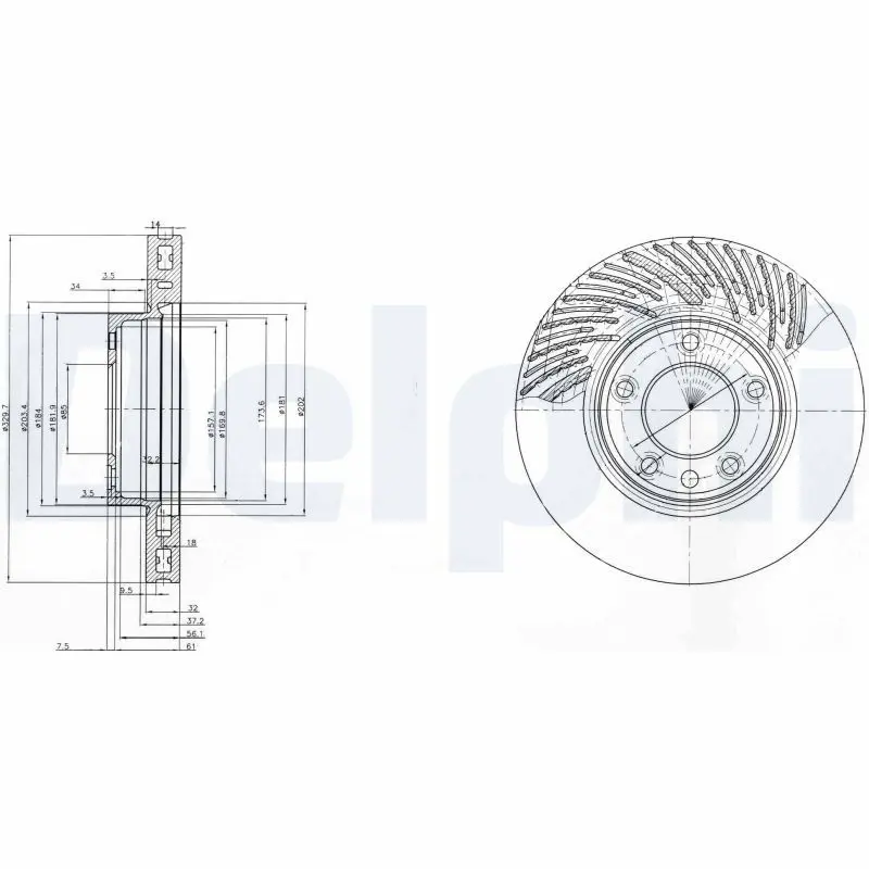 DELPHI BG9773 Тормозной диск