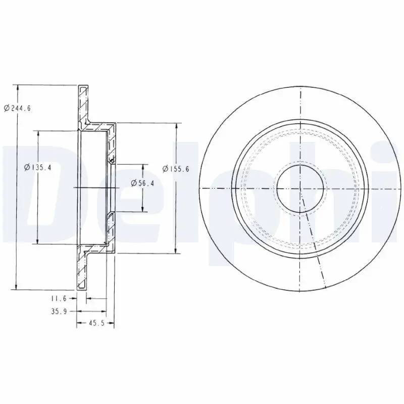 DELPHI BG3131 Торм диск задн 240X7 4 отв