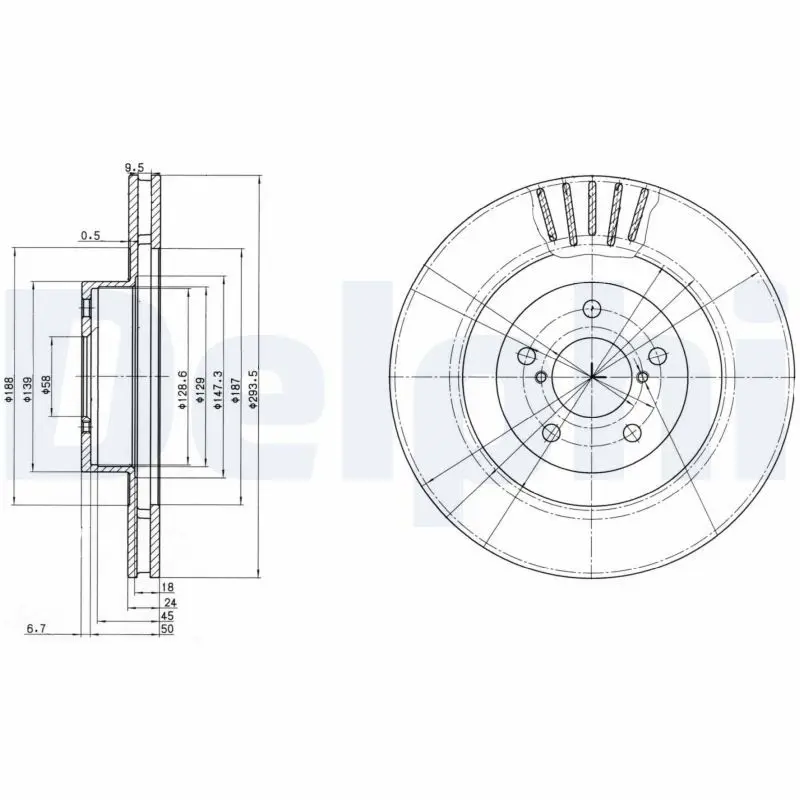 Delphi BG3413 BG3413 диск тормозной
