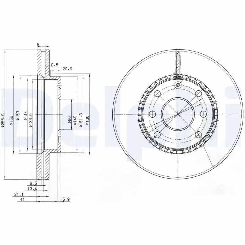 DELPHI BG3790 Тормозной диск