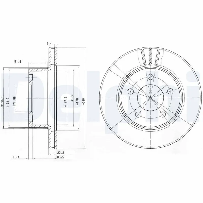 DELPHI BG3532 Тормозной диск