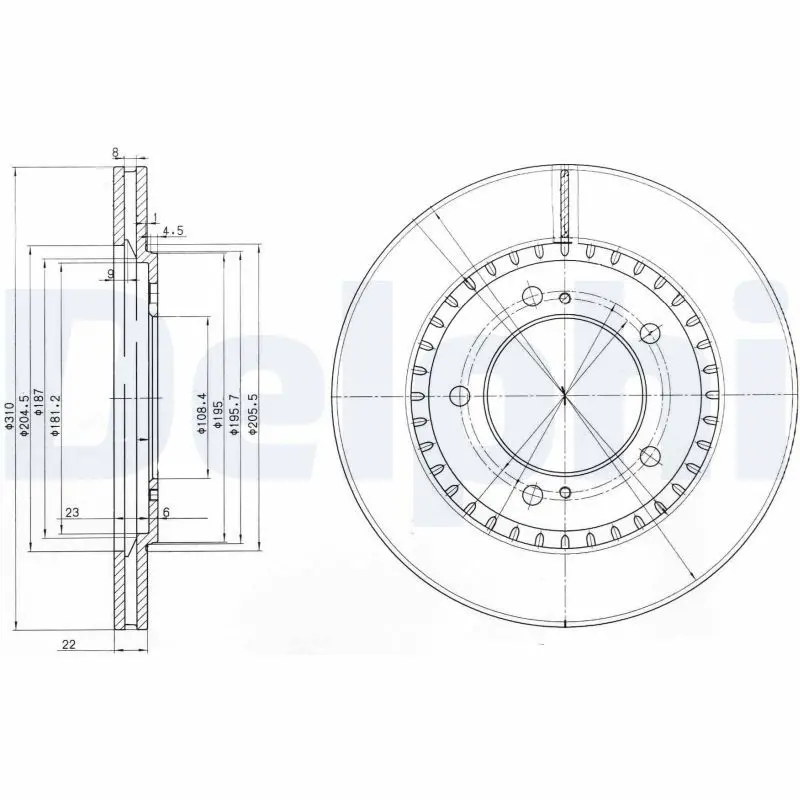 DELPHI BG3821 Диск тормозной DELPHI (BG3821)