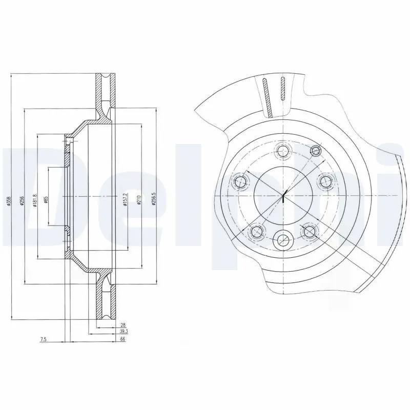 DELPHI BG4070 Тормозной диск