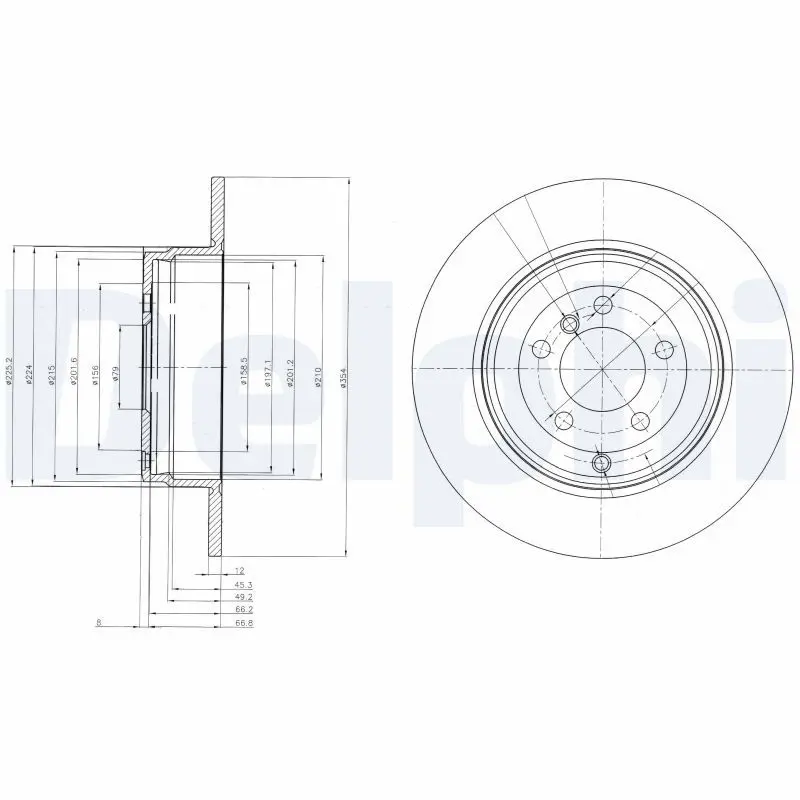 DELPHI BG4066 Тормозной диск