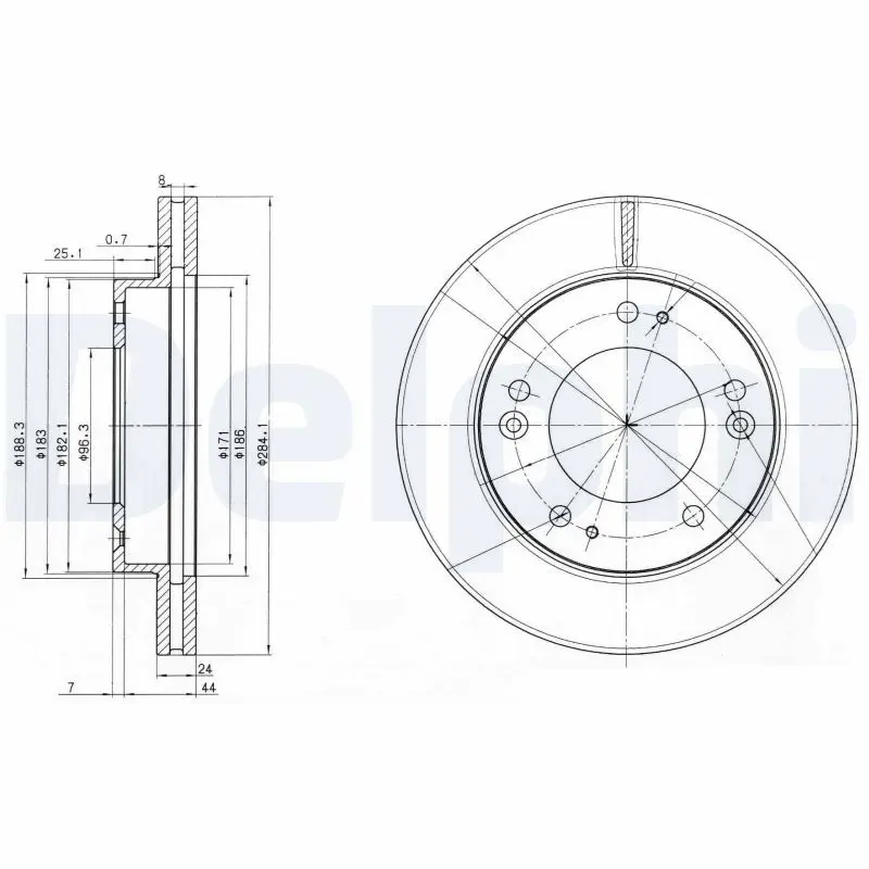 DELPHI BG3226 Тормозной диск