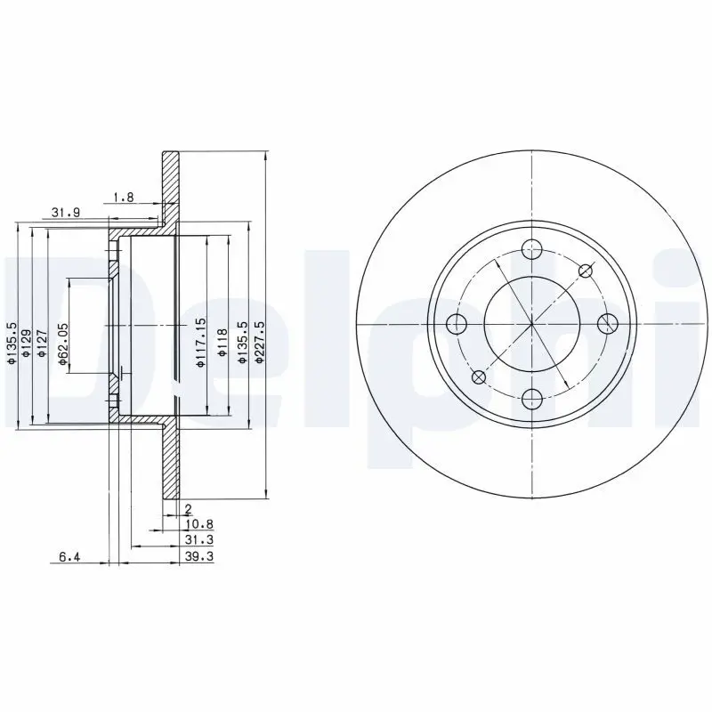 DELPHI BG2147 Тормозной диск