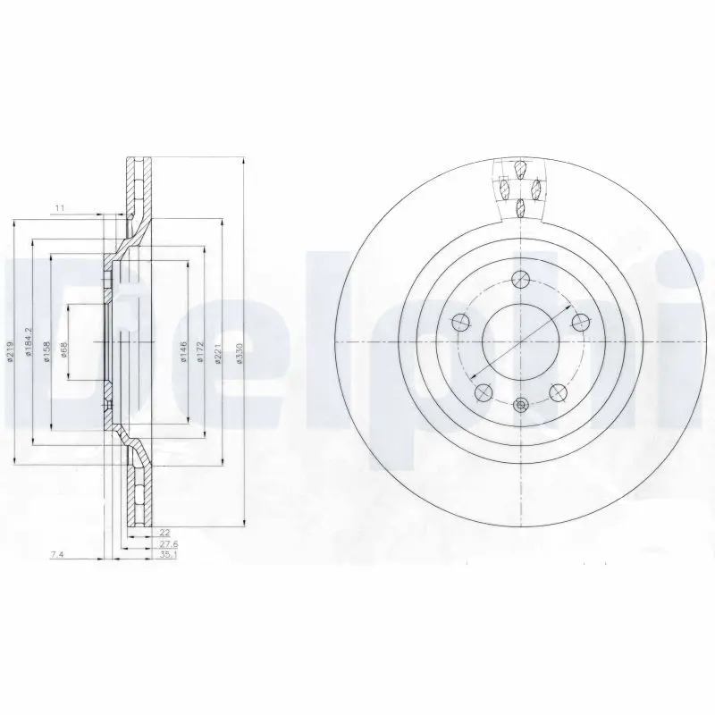 DELPHI BG4087 Тормозной диск