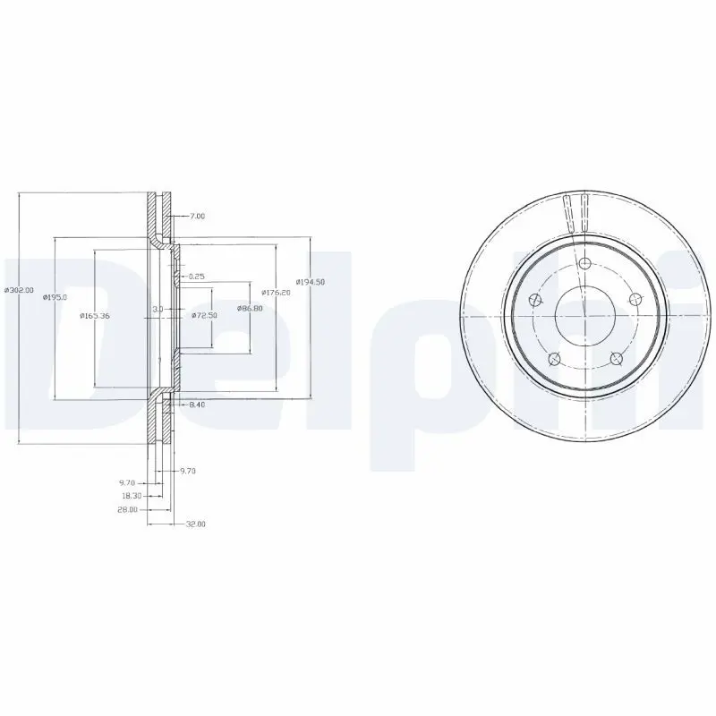 Delphi BG4212 Тормозной диск