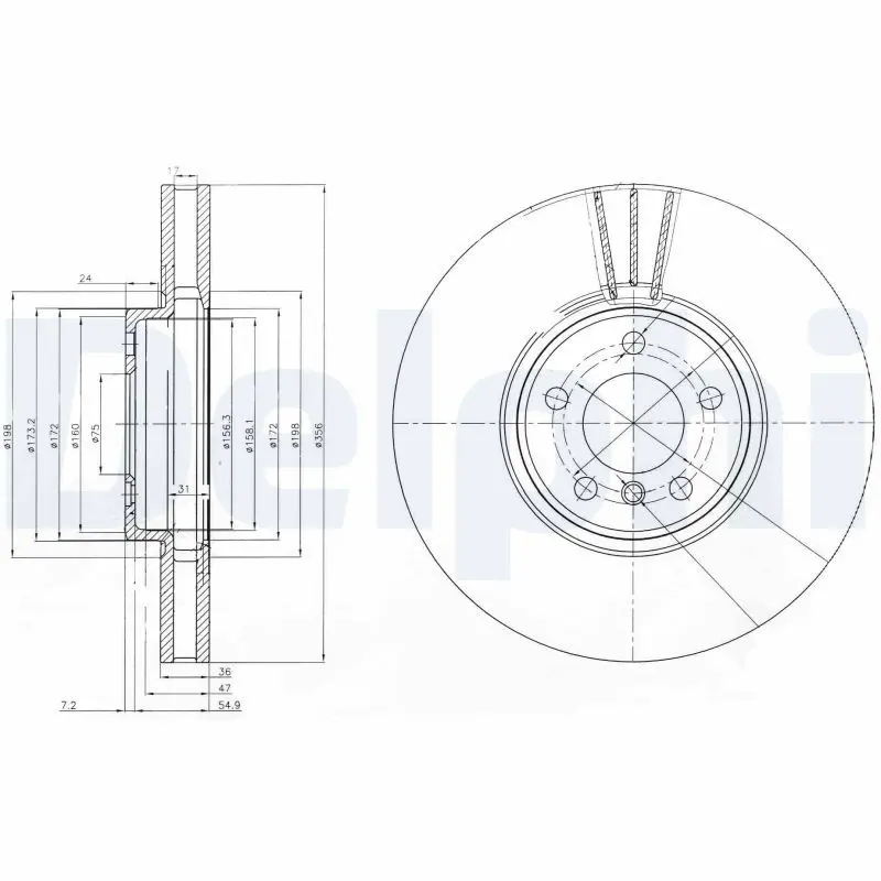 DELPHI BG9004 Тормозной диск