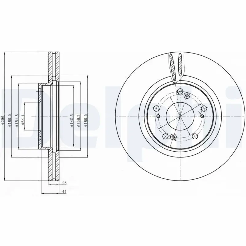 DELPHI BG4224 Тормозной диск