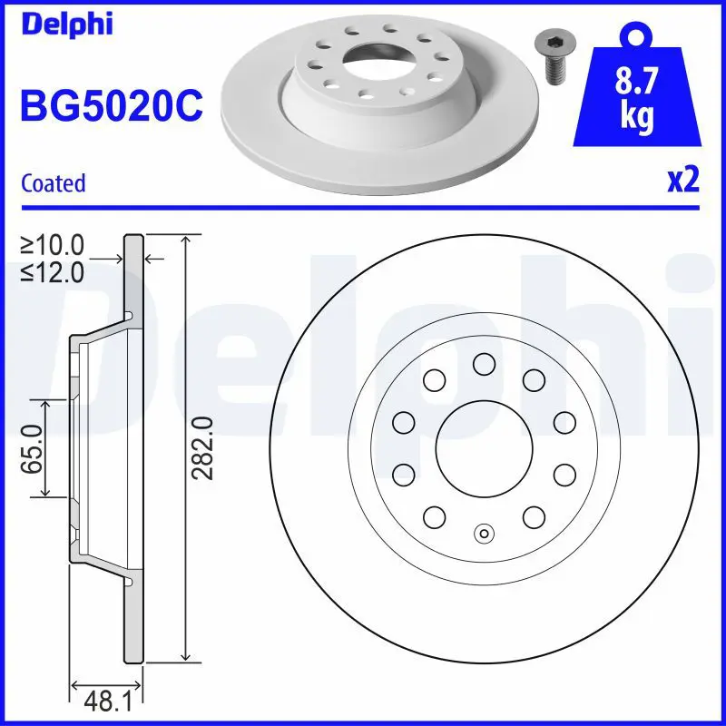 DELPHI BG5020C Диск тормозной BG5020C