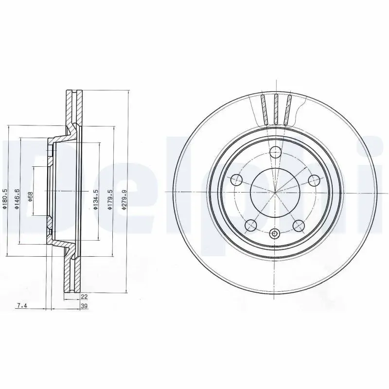 Delphi BG3198 Диск тормозной (2 шт в уп)
