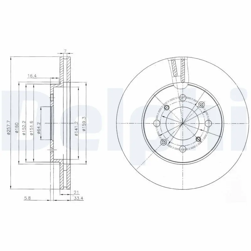 DELPHI BG4148C Диск тормозной HONDA JAZZ
